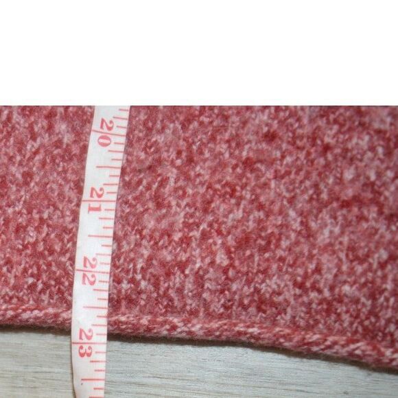 J Crew Fisherman Wool Blend Red Pink Marled Knit Oversized Sweater Large - Picture 5 of 8